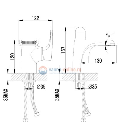 Смеситель каскадный Lemark Shift LM4346C для раковины Смеситель каскадный Lemark Shift LM4346C для раковины