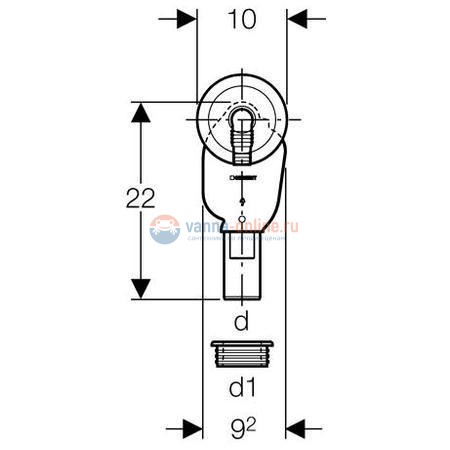 Сифон Geberit 152.235.21.1 для стиральной или посудомоечной машины Сифон Geberit 152.235.21.1 для стиральной или посудомоечной машины