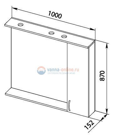 Зеркало-шкаф Aquanet Донна 100 00169185 , правый, цвет венге