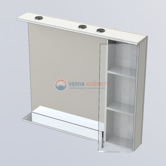 Зеркало-шкаф Aquanet Донна 100 00169185 , правый, цвет венге