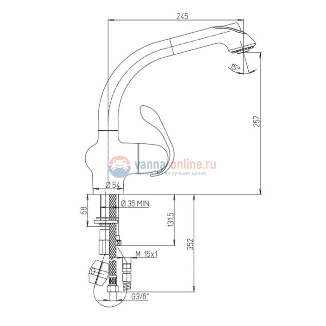 Смеситель для кухни Paini, сталь
