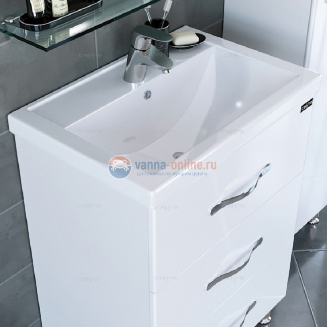 Тумба под раковину СаНта Виктория 60 NEW 700122N напольная, цвет белый