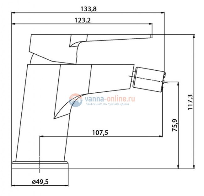 Смеситель Cezares Lana BSM1-01-W0 для биде