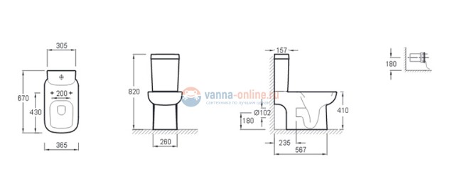 Унитаз Jacob Delafon Replay 4973K-00 с бачком E4831-00