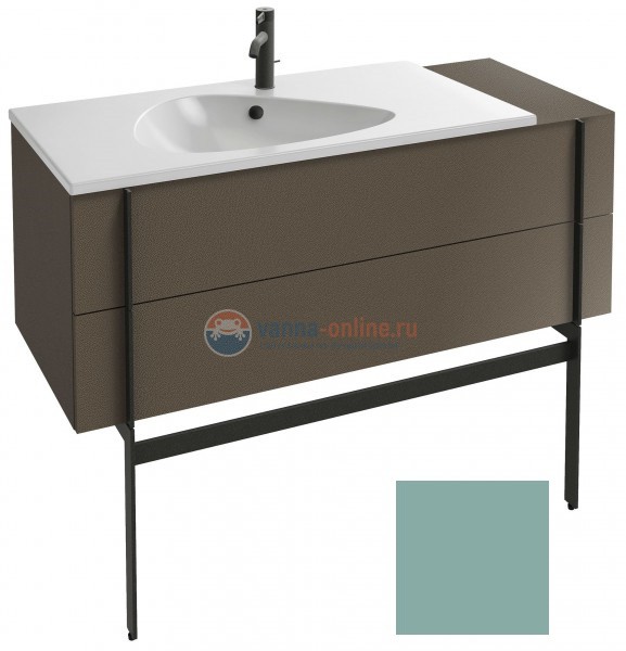 Тумба под раковину Jacob Delafon Nouvelle Vague 120 EB3033-G1I, 2 ящика, с выступом, цвет - ментол глянцевый