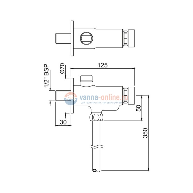 Система смыва для писсуара Jaquar Pressmatic PRS-CHR-077, хром
