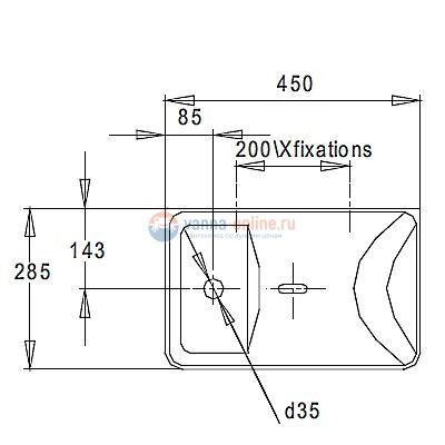 Раковина Jacob Delafon Reve E4805-00 45*28,5 см Раковина Jacob Delafon Reve E4805-00 45*28,5 см