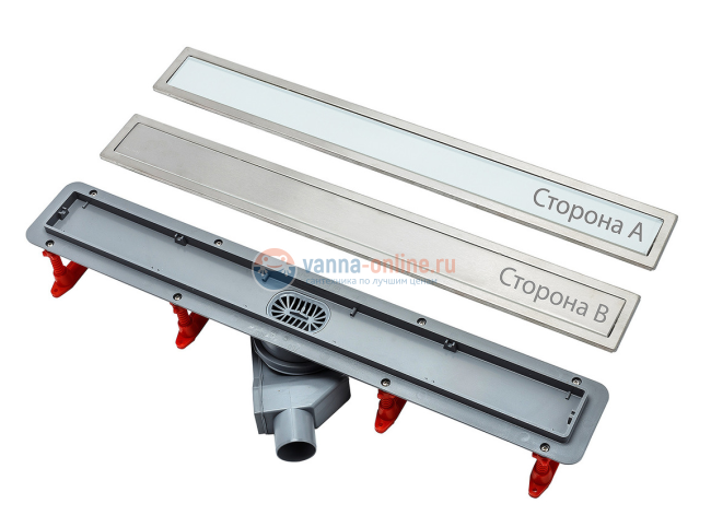 Душевой лоток Pestan Confluo Premium With White Glass Line 750, решетка белое закаленное стекло-сталь 13000284