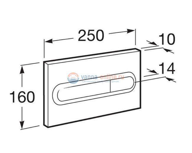 Кнопка смыва Roca PL1 890095001, глянцевый хром