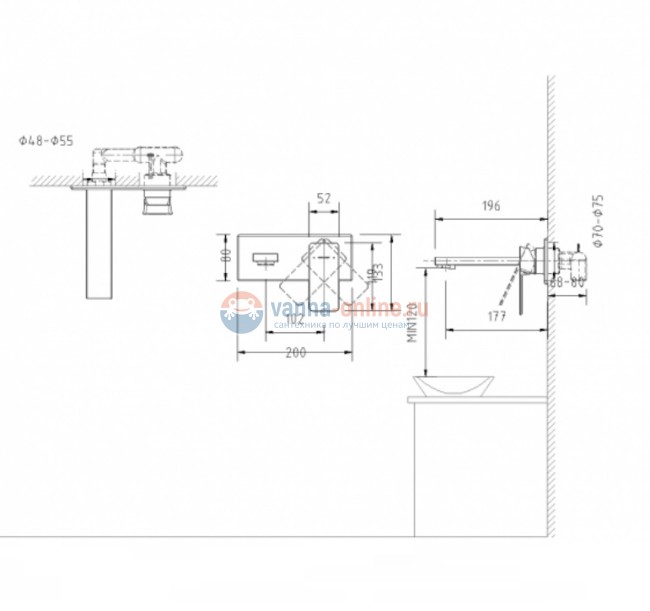 Смеситель Bravat Phillis P69183C-ENG, хром