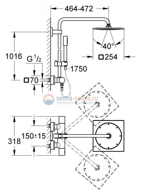 Душевая система Grohe Rainshower F-Series 27569000