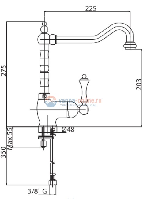 Смеситель Cezares Margot MARGOT-LLM2-01-Bi для мойки, хром/белый Смеситель Cezares Margot MARGOT-LLM2-01-Bi для мойки, хром/белый