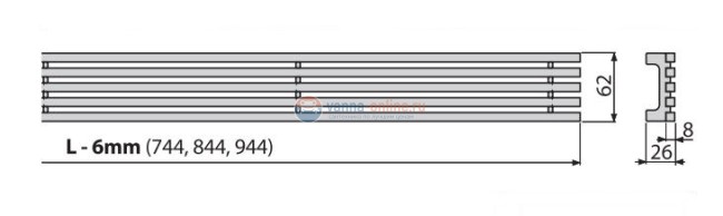 Решетка водосточная AlcaPlast Stream-850M, нержавеющая сталь матовая Решетка водосточная AlcaPlast Stream-850M, нержавеющая сталь матовая