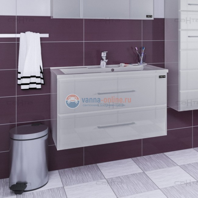 Тумба под раковину СаНта Омега 90 207041, подвесная