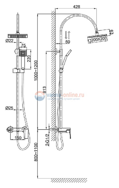 Душевая система D&K Lessing Rhein DA1323701C05