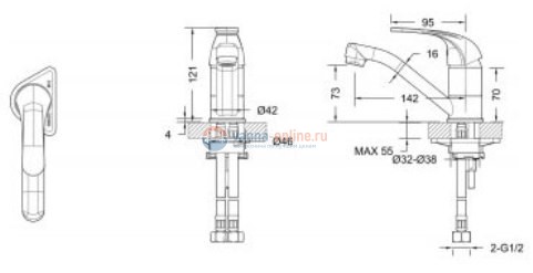 Смеситель Bravat Fit F1233188CP-RUS для раковины