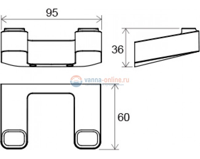 Крючок двойной Ravak 10° TD 100.00 Крючок двойной Ravak 10° TD 100.00
