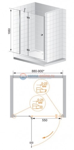 Душевая дверь Cezares VERONA-B-12-90-C-Cr Душевая дверь Cezares VERONA-B-12-90-C-Cr