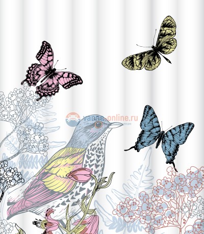 Штора для ванной комнаты Lemark Colorful butterflies C1820T004, 180 х 200 см Штора для ванной комнаты Lemark Colorful butterflies C1820T004, 180 х 200 см
