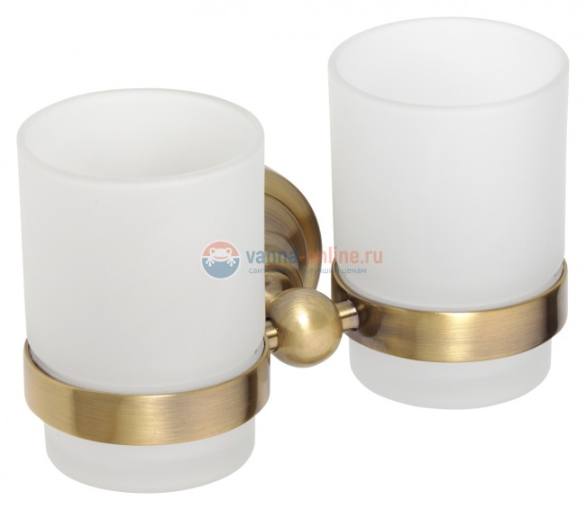Стакан для зубных щеток двойной Bemeta Retro 144110027 16 x 9 x 9.5 см, бронза Стакан для зубных щеток двойной Bemeta Retro 144110027 16 x 9 x 9.5 см, бронза