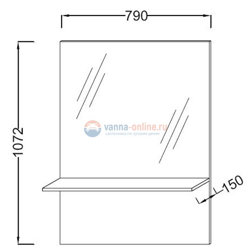 Зеркало Jacob Delafon Struktura 80 EB1213-E16, ореховое дерево