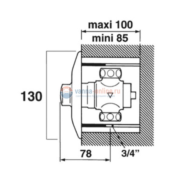 Кран самозакрывающийся Presto 60 B 15233 для писсуара
