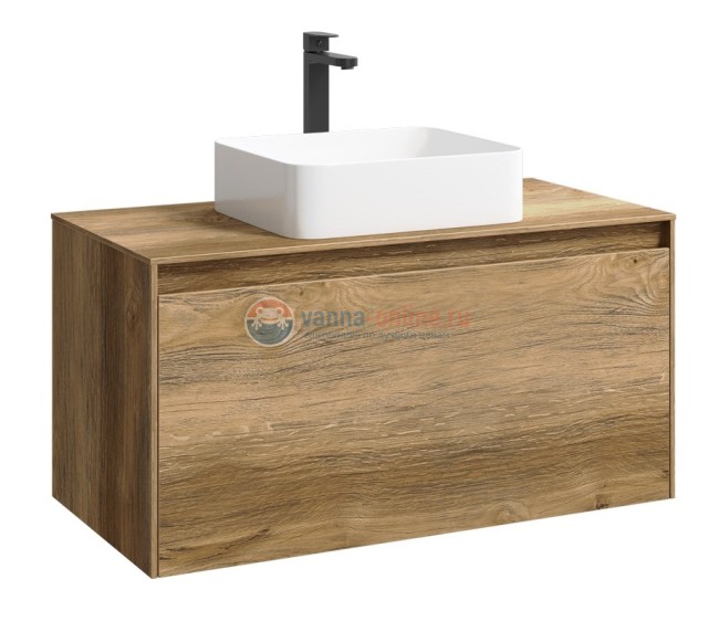 Тумба с раковиной Aqwella Mobi 100 см, фасад дуб балтийский, корпус дуб балтийский