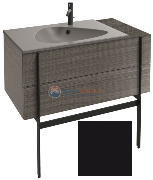 Тумба под раковину Jacob Delafon Nouvelle Vague 100 EB3031-274, с выступом, цвет - черный глянцевый