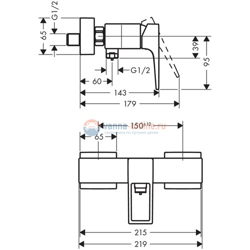 Смеситель Hansgrohe Metropol 74560000 для душа Смеситель Hansgrohe Metropol 74560000 для душа