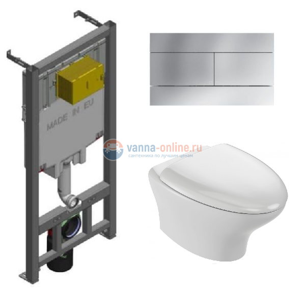 Инсталляция Jacob Delafon с унитазом Jacob Delafon Nouvelle Vague EDJ102-00, сиденье микролифт клавиша хром, комплект 322975 Инсталляция Jacob Delafon с унитазом Jacob Delafon Nouvelle Vague EDJ102-00, сиденье микролифт клавиша хром, комплект 322975