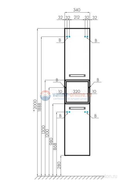 Шкаф Акватон Лофт Фабрик 1A242803LTDY0, дуб кантри