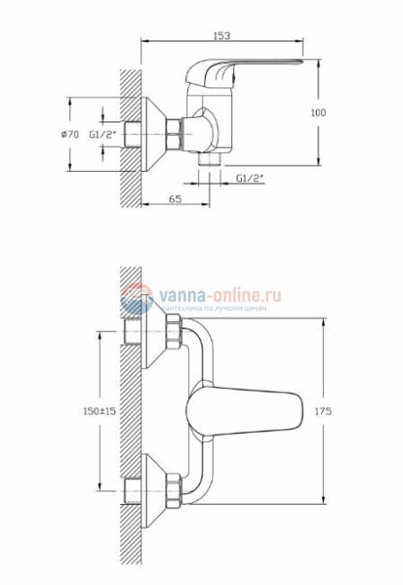 Смеситель для душа Rush Fiji FI1835-63, хром