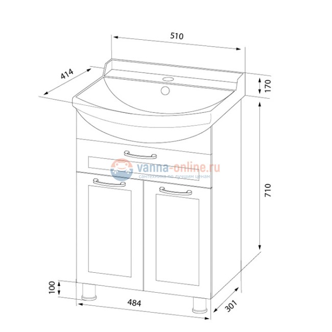 Тумба с раковиной Iddis Kantri KAN50W3i95K 50 см напольная, бежевый Тумба с раковиной Iddis Kantri KAN50W3i95K 50 см напольная, бежевый