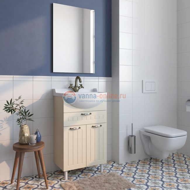 Тумба с раковиной Iddis Kantri KAN50W3i95K 50 см напольная, бежевый Тумба с раковиной Iddis Kantri KAN50W3i95K 50 см напольная, бежевый