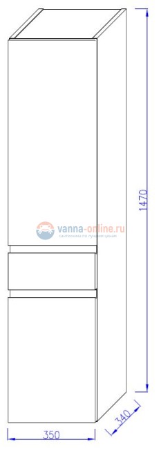 Колонна Jacob Delafon Madeleine EB2069G-J52, 35 см, блестящая черная, левая