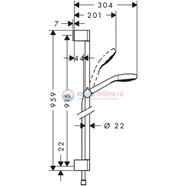 Душевой гарнитур Hansgrohe Croma Select E Vario 90 см 26592400 Душевой гарнитур Hansgrohe Croma Select E Vario 90 см 26592400