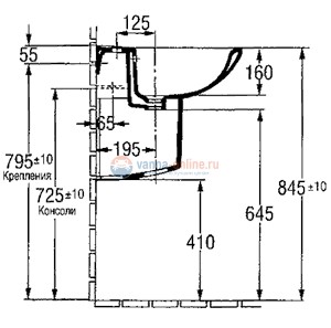 Полупьедестал Jacob Delafon Odeon / Patio 19085-00 (E1007-00)