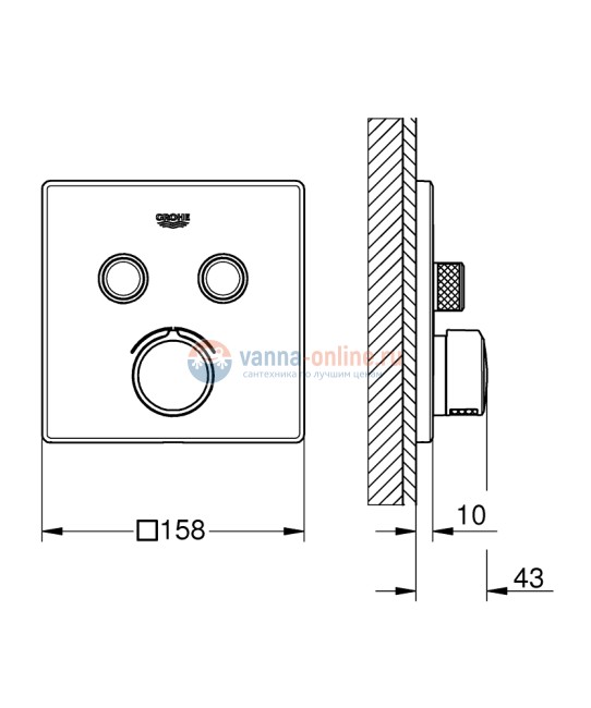 Смеситель Grohe Essence SmartControl 29148000 для для душа, на 2 выхода, хром