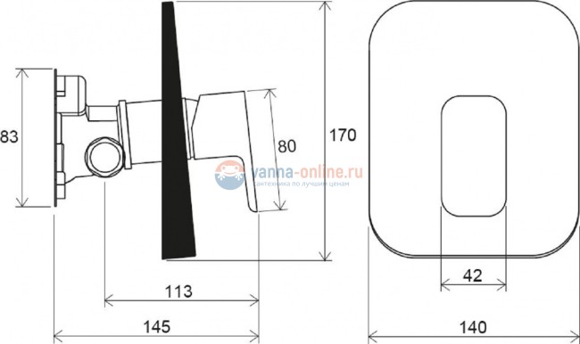 Смеситель для ванны и душа Ravak 10° Free -TD F 066.00 для R-box, хром Смеситель для ванны и душа Ravak 10° Free -TD F 066.00 для R-box, хром