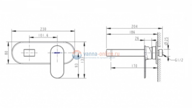 Смеситель Bravat Gina P69182C-ENG, хром
