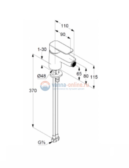 Смеситель Kludi Pure&Style 402170575 для биде, без донного клапана, хром