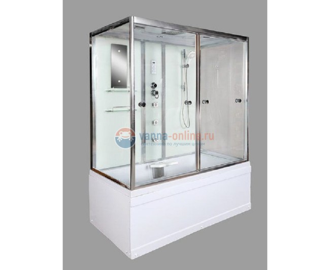Душевая кабина Deto V150, 150 x 85 см, с электрикой, гидромассажем, с сиденьем, стекла матовые Душевая кабина Deto V150, 150 x 85 см, с электрикой, гидромассажем, с сиденьем, стекла матовые