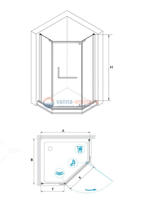 Душевой уголок RGW PA-81, 01088100-11, 100 х 100 x 195 см трапеция, дверь распашная, стекло прозрачное, хром Душевой уголок RGW PA-81, 01088100-11, 100 х 100 x 195 см трапеция, дверь распашная, стекло прозрачное, хром