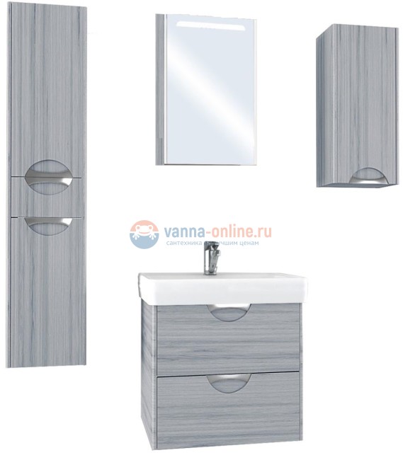 Зеркальный шкаф Акватон Сильва 50 см 1A215502SIW6L дуб фьорд