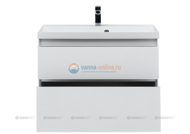 Тумба с раковиной Aquanet Гласс 90 00196960, цвет белый Тумба с раковиной Aquanet Гласс 90 00196960, цвет белый