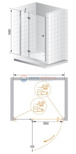 Душевая дверь Cezares VERONA-B-12-120-C-Cr
