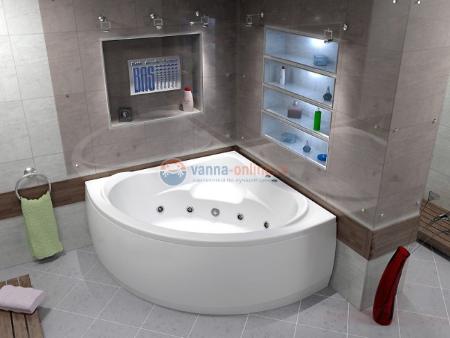 Акриловая ванна Bas Мега 160x160, с г/м Акриловая ванна Bas Мега 160x160, с г/м