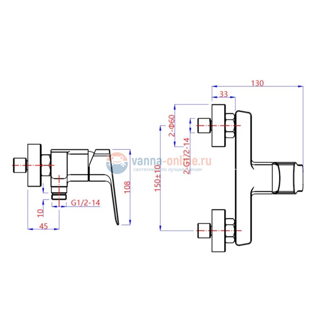 Смеситель для душа Paini Viva Style без аксессуара