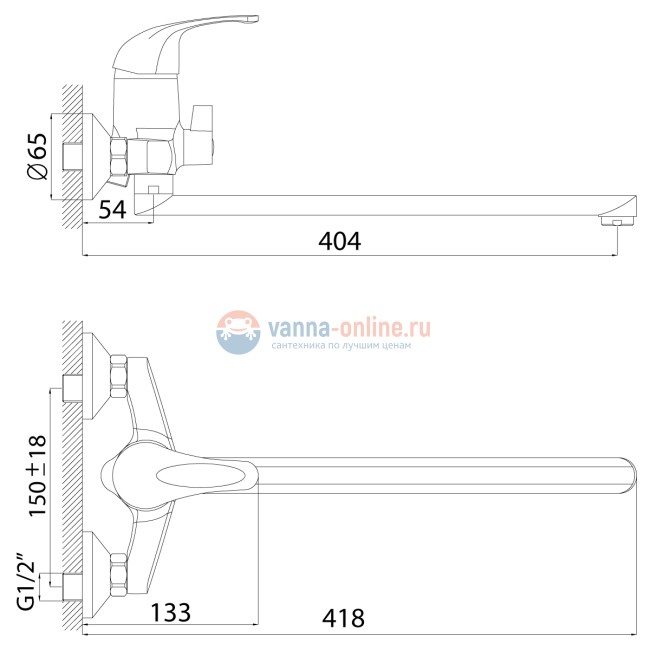 Смеситель Rossinka C40-32 для ванны и душа Смеситель Rossinka C40-32 для ванны и душа