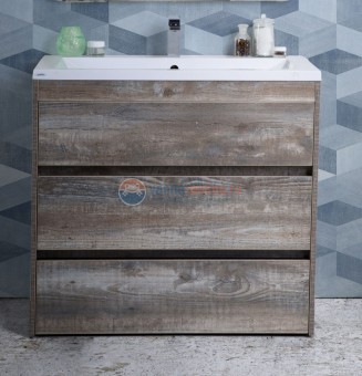 Тумба под раковину Art&Max Family-750-3C-PIA-PE, 75 x 47 x 84.5 см, напольная, со встроенной ступенькой для детей, бежево-серый (Pino Esotica)